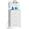WOWLIVE Tall Nightstand with Charging Station and LED, Bed Side Table with 6 Drawers and 3-Tier Wood Storage Shelves for Bedroom - 2 of 4