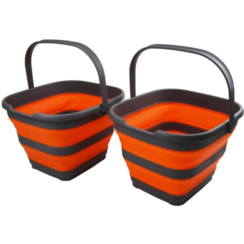 SAMMART Collapsible Rectangular Handy Basket Set Of 2 - 10L (2.6 Gallon) Capacity, Grey 6 thumbnail image
