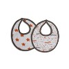 Bacati - Basketball Orange/Gray Muslin 4 pc set of Bibs & Burp Cloths Set - 2 of 3