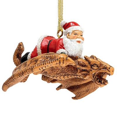 Design Toscano Santa and the Snowdragon 2020 Holiday Gothic Ornament: Each