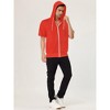Lars Amadeus Men's Solid Color Zip Up Short Sleeve Hoodies Sweatshirt - 3 of 4