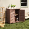 PAGED Potting Bench with Storage Cabinet and Metal Table Top,Outdoor Storage Cabinet with Screen Door Design,Potting Table for Garden - 4 of 4