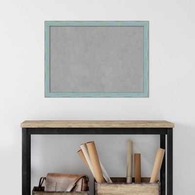 Sky Blue Rustic Wood Framed Magnetic Board 28x20