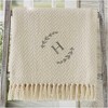 Personalization Mall Floral Wreath Embroidered Initial Afghan Throw Blanket - 4 of 4