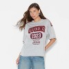 Women's Queens NY Oversized Short Sleeve Graphic T-Shirt - Light Gray - 2 of 3