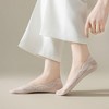 Anna-Kaci Women's 3-Pack Low Cut Lace Liner Socks with Non-Slip Heel Grip No Show Design - 3 of 4