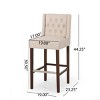 30.5" Modern Bar Stool with Metal Legs & Tufted High Density Upholstery,Commercial Grade for Kitchen Island-Baofuwish - 4 of 4