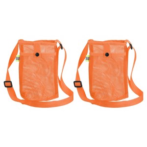 Unique Bargains Nylon Adjustable Shoulder Strap Mesh Water Bottle Holder 2 Pcs - 1 of 4