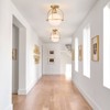 LLHZSY Modern Glass Globe Semi Flush Mount Ceiling Light Fixture for Hallway Home - 1-Light Milky White Glass Globe Shade -8 7/10", 13"- Black/Gold - 4 of 4