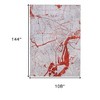 HomeRoots 9' X 13' Red and White Abstract Non Skid Area Rug - 3 of 4