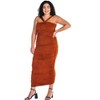 24seven Comfort Apparel Halter Cross Neck Ruched Plus Size Bodycon Mid Dress - 2 of 4