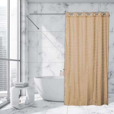 Evideco French Home Goods Hookless Shower Curtain 79" L x 71" W Cubic Pattern