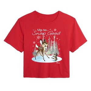 Women's - Disney - Christmas - Up To Snow Good Cropped Graphic T-Shirt - 1 of 4