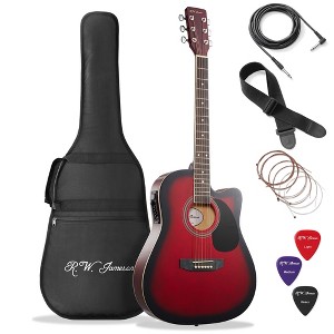 Jameson 41-Inch Full-Size Acoustic Electric Guitar with Thinline Cutaway Design - Includes Gig Bag and Accessories - 1 of 4