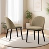 Dining Chair Set of 2, Linen Upholstered Kitchen Chair with Thick Cushions Seat and Curved Backrest,Beige - 2 of 4