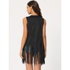 INSPIRE CHIC Women's Faux Suede Casual Sleeveless Tassels Open Front Cardigan - 4 of 4