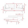 69.7" Velvet Tufted Sofa Bed with Nailhead Trim and Gold Legs,Convertible 2-Seater Couch with Pillows-The Pop Home - 4 of 4