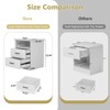 CIPACHO White Wooden Night Stand with Charger Station USB-C AC Ports 2 Drawers Open Storage - 3 of 4