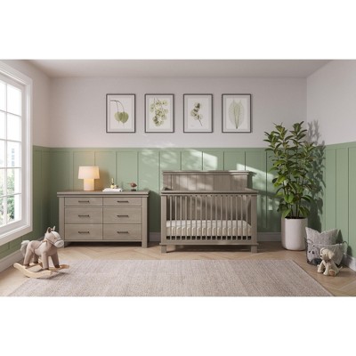 Child Craft Denman Crib and Dresser Nursery Set, 2-Piece, Includes 4-in-1 Convertible Crib and 3-Drawer Dresser