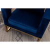 Velvet-Like Contemporary Accent Armchair with Cut-Out Armrests and Gold Metal Frame - 4 of 4