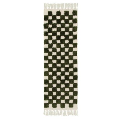 Lahome Kiaralyn Checkered Machine Washable Cotton Area Rug-Soft Carpet for Living Room,Bedroom,or Entryway