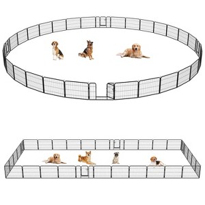 FDW Dog Playpen Pet Dog Fence 2-32 Panels  24/32/40"H Metal Dog Pen Outdoor Exercise Pen with Doors for Large/Medium /Small Dogs for RV,Camping,Yard - 1 of 4