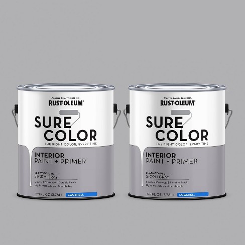 Rust-Oleum Sure Color White, Exterior Paint + Primer, Flat Finish, 2-Pack