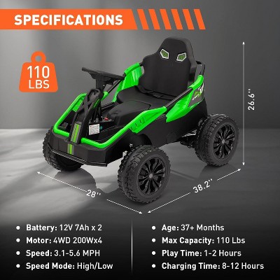Green 24V 4x4 Ride On UTV Car with Parent Remote