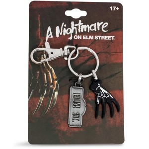 SalesOne LLC A Nightmare On Elm Street Sign and Freddy Glove Heavy Duty Metal Car Keychain - 1 of 4