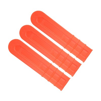 Unique Bargains Plastic Durable Garden Accessories Chainsaw Bar Cover Orange 3 Pcs