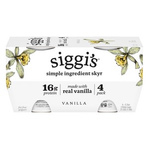 siggi's Nonfat Vanilla Icelandic-Style Skyr Yogurt - 4pk/5.3oz Cups - 1 of 4