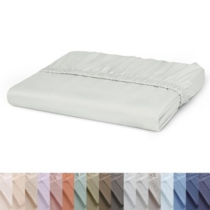 LISM 100% Cotton Fitted Sheet Deep Pocket Fitted Sheet, Fits Mattress Upto 16" - 1 of 4