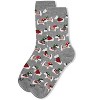 Memoi Women's Blanket Dogs Holiday Crew Socks Med Gray Heather 9-11 - 3 of 4
