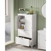 VASAGLE Bathroom Floor Storage Cabinet, Bathroom Storage Unit, Freestanding Cabinet with 2 Drawers and 2 Doors - 3 of 4