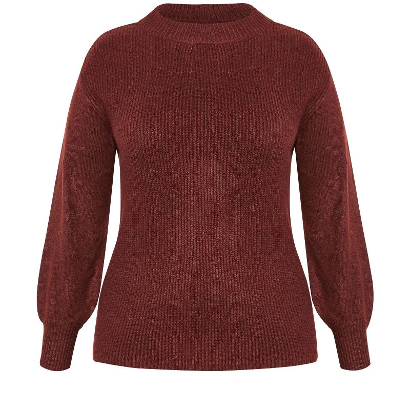 Women's Plus Size Paige Sweater - merlot | AVENUE, 5 of 8