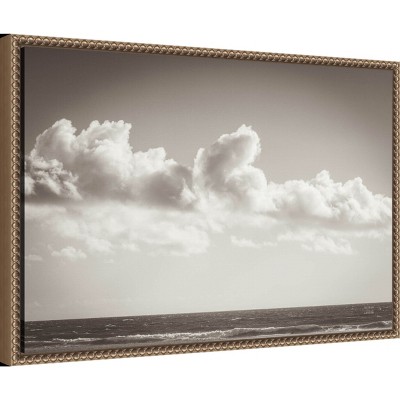 Venice Beach Monochrome Ocean Lithograph Framed Canvas Art