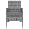 vidaXL 3 Piece Patio Dining Set with Cushions Poly Rattan and Glass - 4 of 4