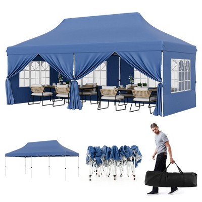 Tangkula 10 x 20 FT Canopy w/ 6 Detachable Sidewalls Carrying Bag UPF50+ Sun Protection
