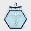 14K Gold Dipped Cubic Zirconia Duo Initial Multi-Strand Necklace - A New Day™ Gold - 3 of 4