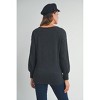 Hello Miz Women's Ribbed Split Neck Long Sleeve Maternity Sweater Top - 3 of 4