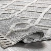 Nuloom Wylde Moroccan 4x6 Shag Indoor Area Rug for Living Room Bedroom Dining Room Nursery Kitchen, Grey/Ivory - 4 of 4