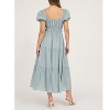 August Sky Women's V-Neck Mock Waist Ties Tiered Midi Dress - 2 of 4