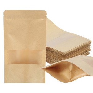 Unique Bargains Kraft Paper Zip Closure Clear Window Food Storage Containers 60 Pcs - 1 of 4