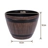 VECELO 9/11.3/13 in. Planters, Plastic Pot with Perforated Tray, Decorative Foliage Plants, Vintage Planters 3-Piece Set, Artificial Wood Planters - 2 of 4