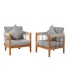 Outdoor Club Chair, Acacia Wood Frame with Handwoven Rope and Removable Cushions, Boho Patio Seating for Porch or Garden - Coolbibila - 3 of 4