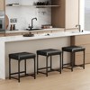 DOMETOUR 2 Pack Vanity Stool Chair, Modern Faux Leather Small Makeup Bench Sturdy Metal Vanity Foot Stool for Makeup Room Bedroom - 3 of 4