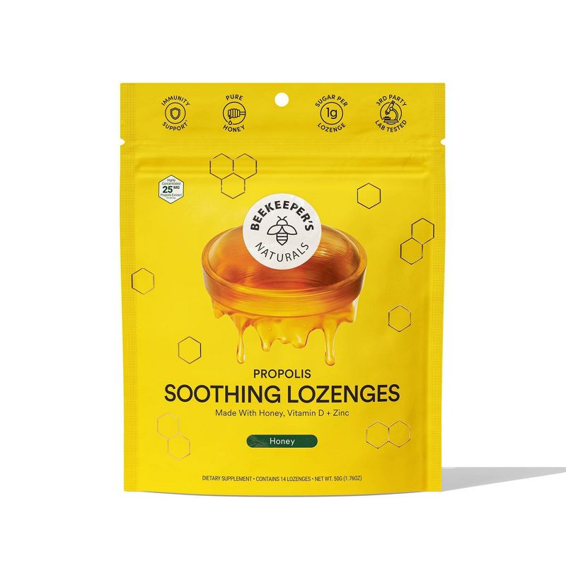 Beekeepers Naturals Propolis Soothing Lozenges - Honey - 14ct, 1 of 5