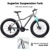 NAYSAYE Bicycle 26 Inch Mountain Bike with Front Suspension 21 Speed for Mountain Sand and Snow Cycling, Gray, 74"*27.5"*41.5" - 3 of 4
