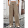 Coolmee Women's Ribbed Knit Lounge Pajama Pants Soft Fuzzy Comfy Straight Leg Drawstring Fall Loose Bottoms with Pockets - 2 of 4
