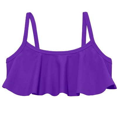 City Threads USA-Made UPF 50+ Girls Flounce Bikini Top